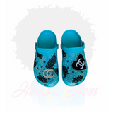 DIGITAL AQUA BLING CROCS