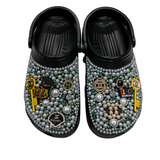 BLACK BLING CROCS